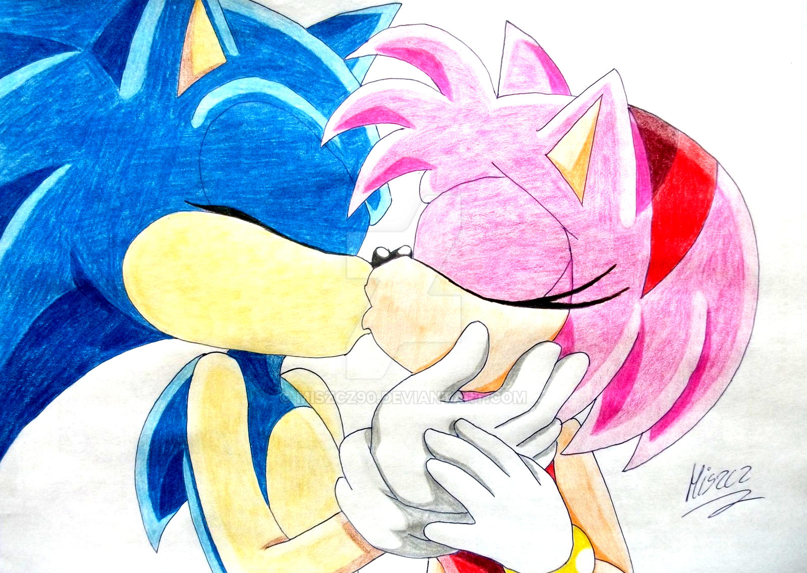 Sonic And Amy Kiss By Miszcz90 On DeviantArt.