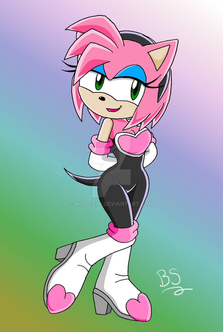Amy in Rouge's outfit by Miszcz90 on DeviantArt