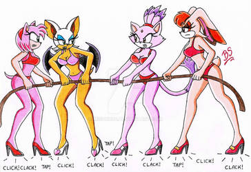 Sonic Girls High Heeled Tappin Tug a war