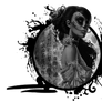 GFX | Anime | Woman | Black and White | Moon
