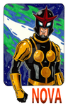 Nova Marvel Superhero Sharpie Drawing by Pyromaniac-Joe