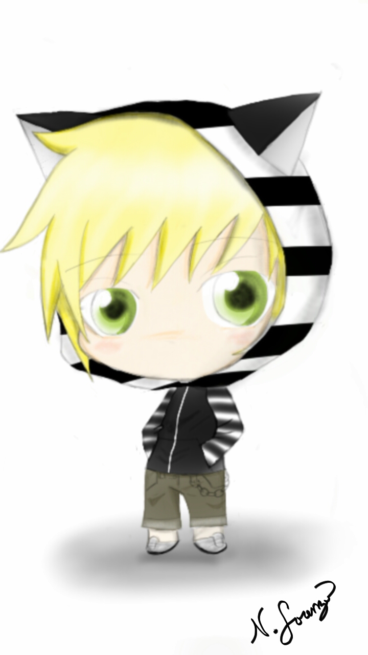 Chibi boy wearing a cat ears hoodie by LunaFaye24 on DeviantArt