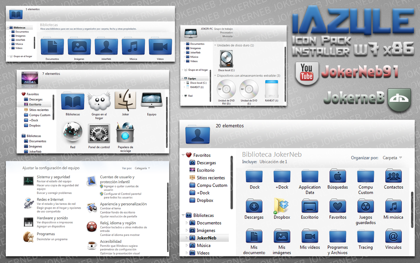 iAzule IconPack Installer w7