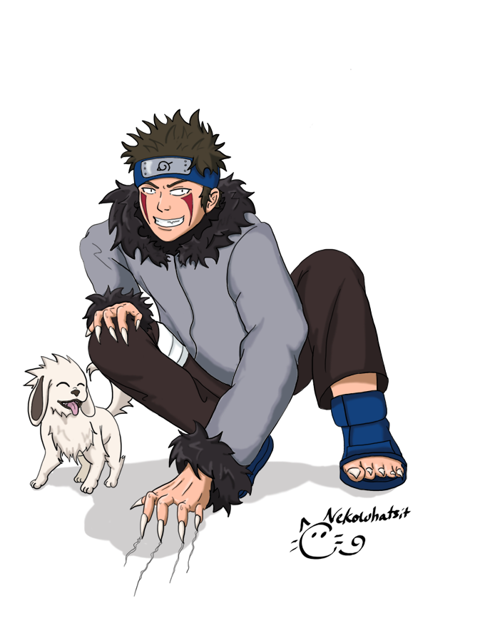 Kiba and Akamaru Colored