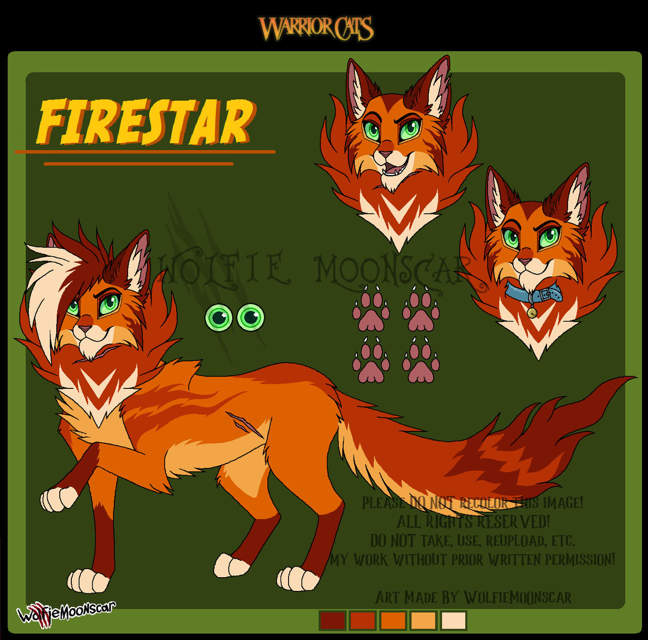 (Warrior Cats Design #11) Firestar by WolfieMoonscar on DeviantArt