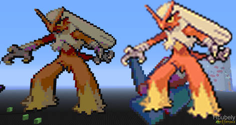 Blaziken - Minecraft Art by HbubelyArtForms