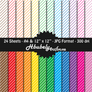 Digital Paper - Diagonal Stripes - 12 Colours