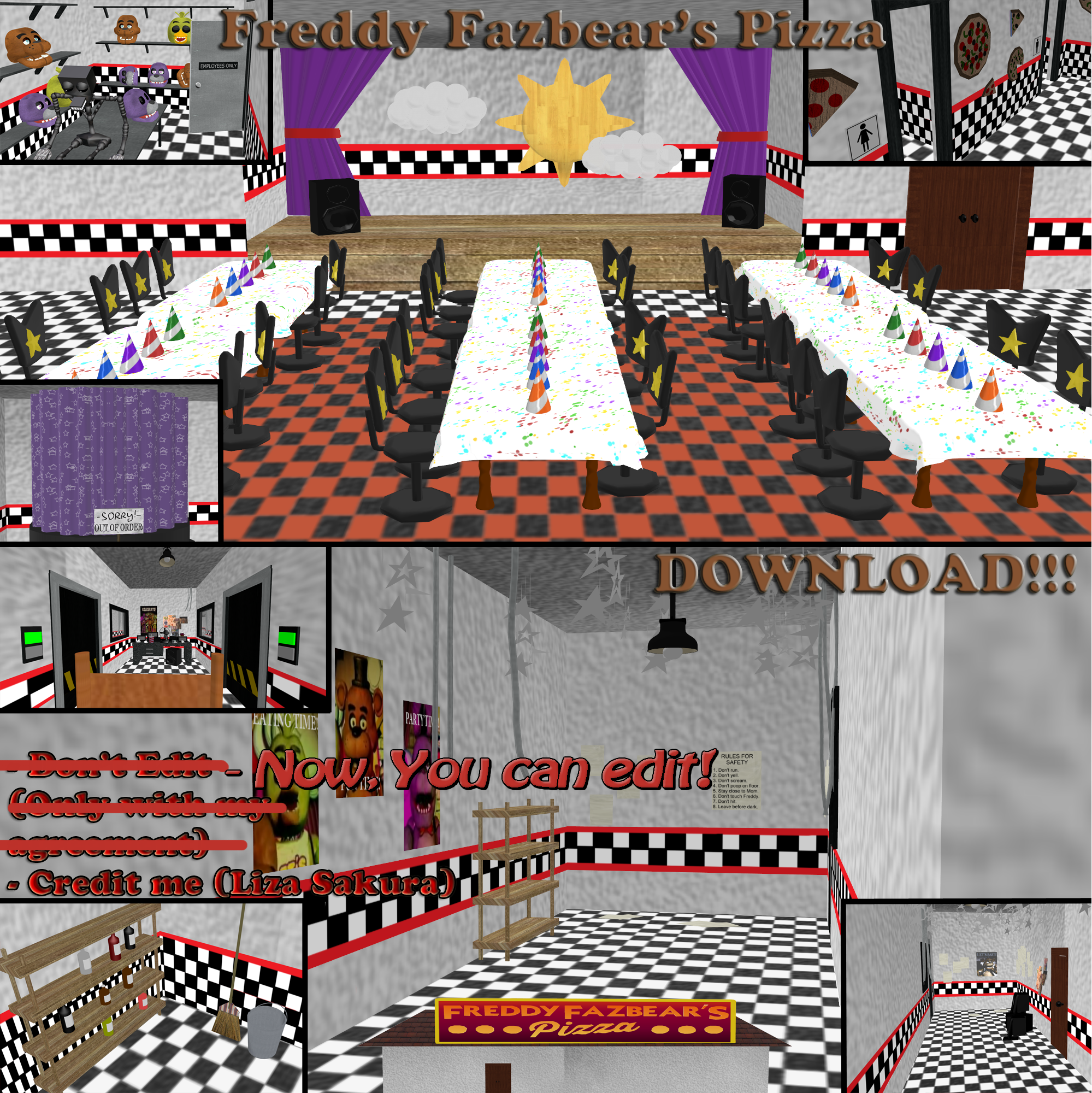 [MMD] Freddy Fazbear's Pizza Stage. DOWNLOAD!!!