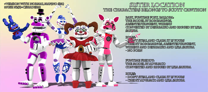 [FNaF SL] Sister Location Models v1.2. Download!!!