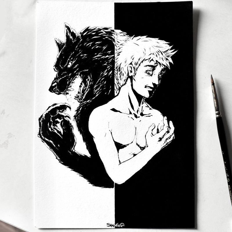 Inktober 2017 - 2# Divided by Shalinka