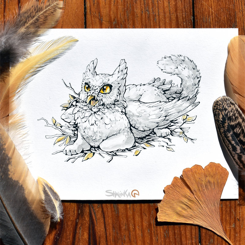 Inktober 2017 - 9# Screech by Shalinka