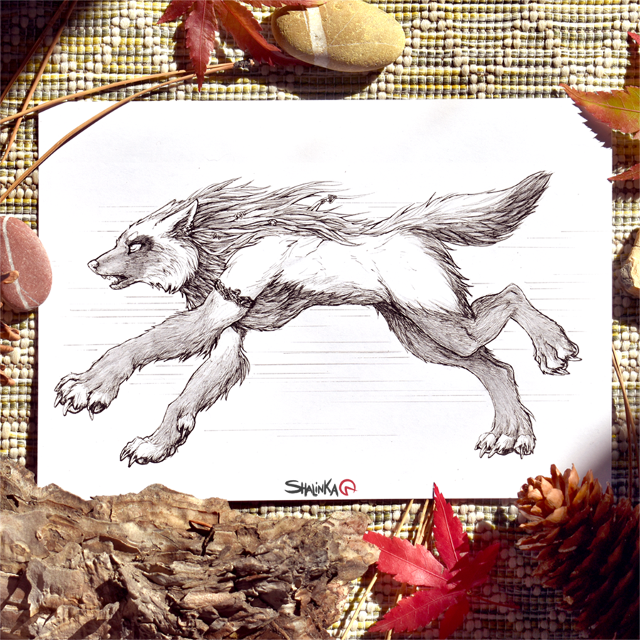 Inktober 2017 - 11# Run by Shalinka