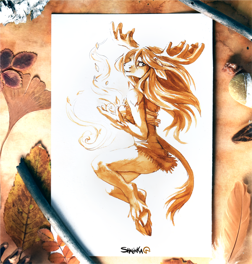 Inktober 2017 - 17# Graceful by Shalinka