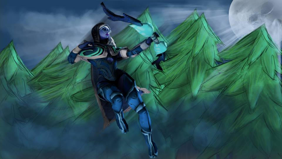 Drow Ranger 3D model, painted background. by Piplington on DeviantArt