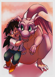 Gohan and Haiya Dragon