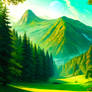 0beautiful Green Landscape Wallpaper Ai-00143