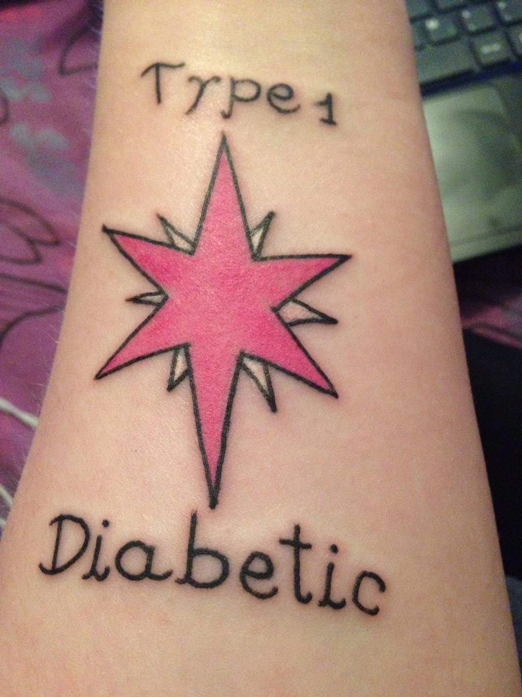 Type 1 diabetic Medic Alert Tattoo by AbiTheOtakuGirl on DeviantArt