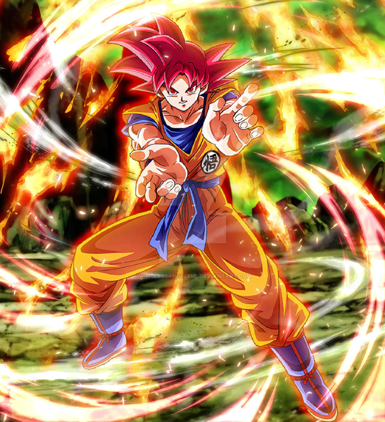 Dragonball Super: Super Saiyan God Goku by winglessangelful on DeviantArt