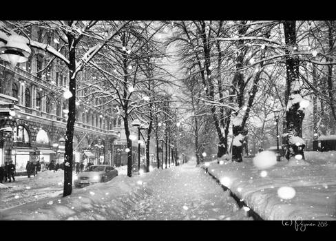 Snowfall in Helsinki