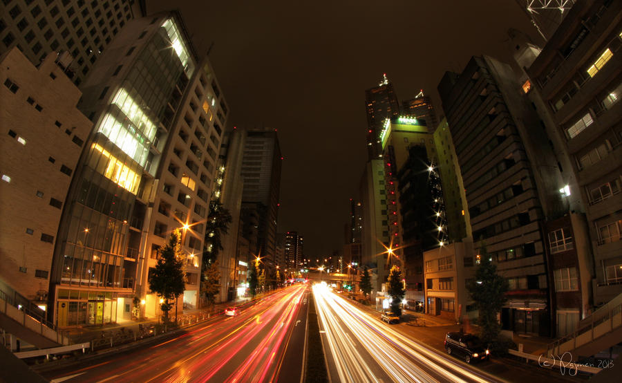 Tokyo night traffic