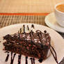 Chocolate cake and coffee