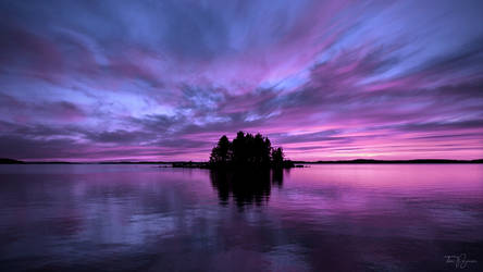 Dusk at the lake II by Pajunen