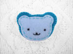 Cute blue teddy bear brooch by PeachPodHandmade