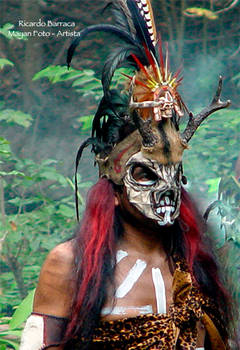 Original Mayan Art - 'Yax Deer Antler Skull and q