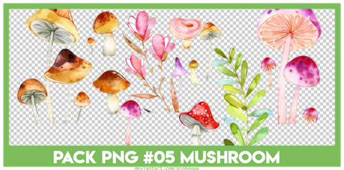 [PNG] #05. PACK PNG mushroom by pinkeuuu