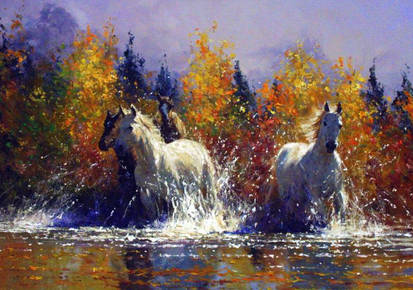 'Afternoon Run' - Oil on Canvas - By Robert Hagan