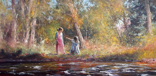 'Helping Hands' - Oil On Canvas by Robert Hagan