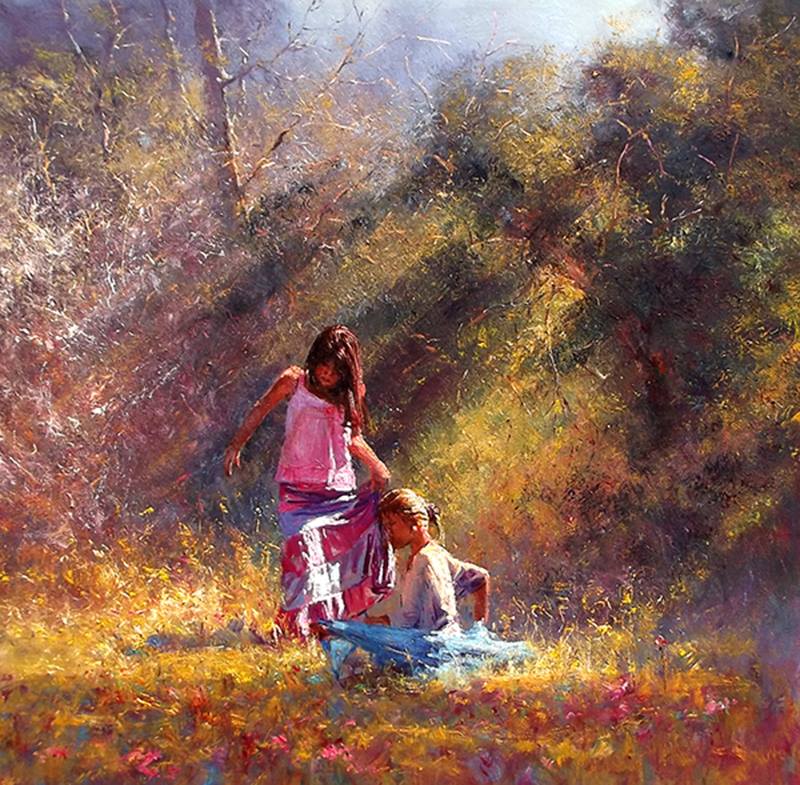 'Afternoon Meeting' - Oil On Canvas - Robert Hagan