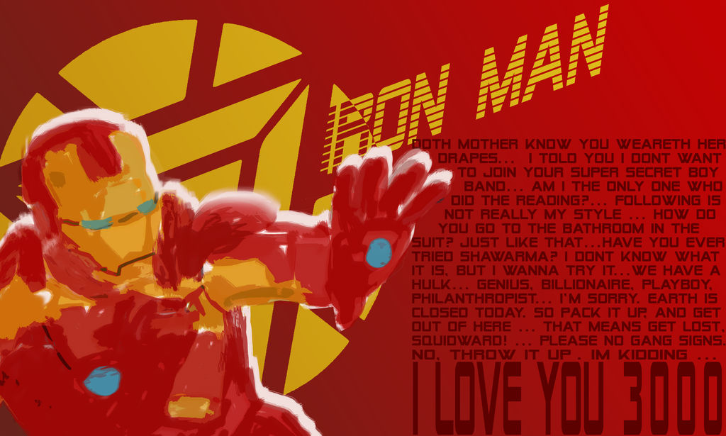 Iron Man I Love You 3000 Hidden Message Tie Bar