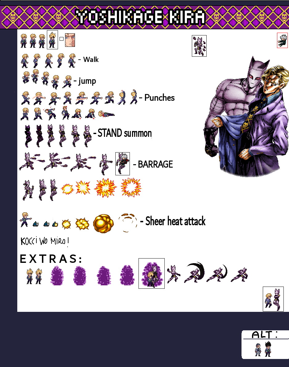 Jus Deviantart NEW Yoshikage Kira Sheet (ULSW + JUS) by JeffSonYT on DeviantArt