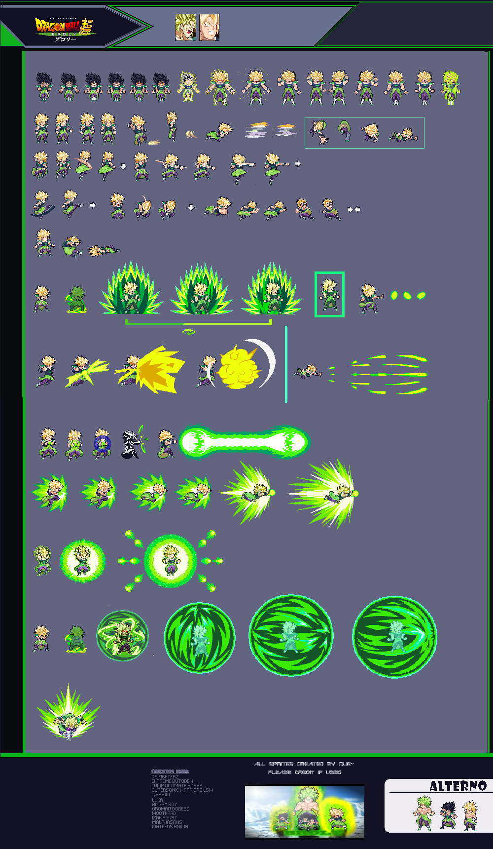 Ulsw2 Broly SSJ sheet ULSW2 by JeffSonYT on DeviantArt