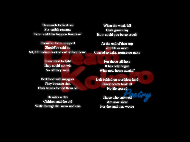 Trail Of Tears Poem By Deathkokoro On Deviantart Trail Of Tears Poem By Deathkokoro On Deviantart