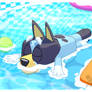 Floating Bluey Sleeping