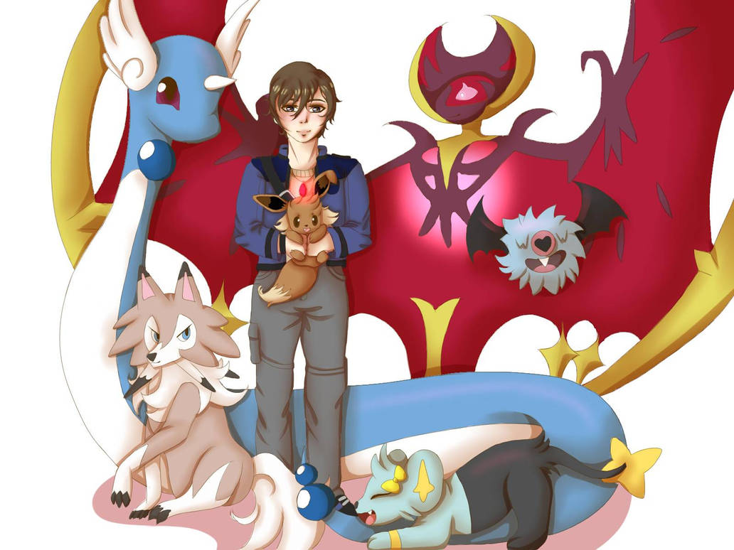 Pokemon Chris Rear View Chris and his Pokemon team by AquaAcid00 on DeviantArt