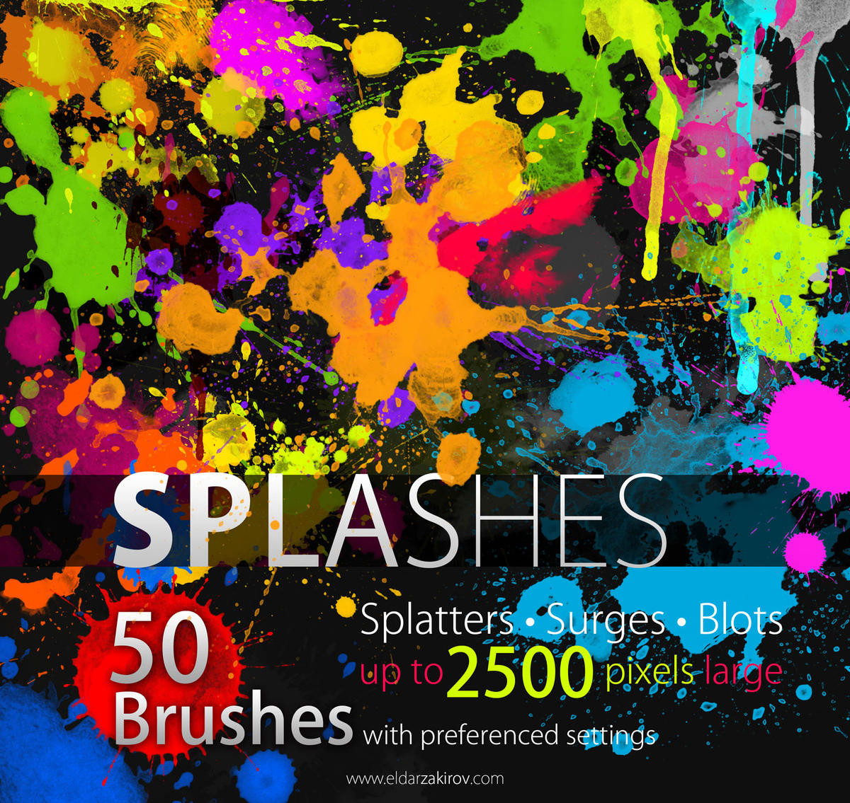 50 HQ Splatter Photoshop Brushes