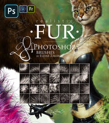 Realistic FUR. 28 Brushes for Photoshop. Updated!
