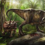 Tyrannosaurus and Triceratops