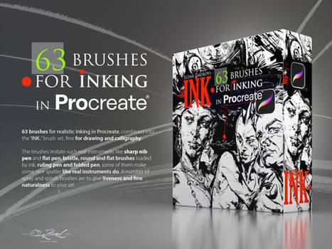 INK. 63 Procreate Brushes for realistic Inking