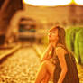 Girl On Rail Tracks By Katayestyle