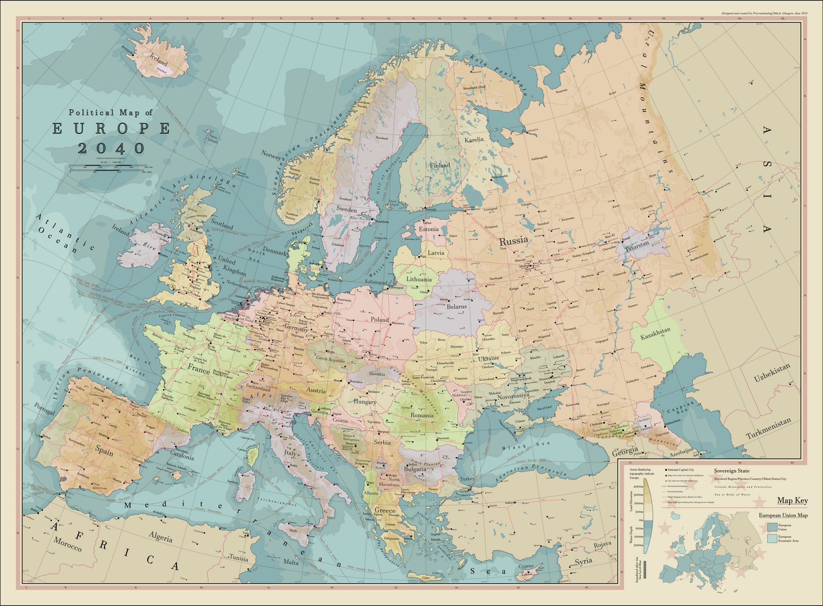 Political Map of Europe 2040