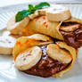Banana butter filled crepes