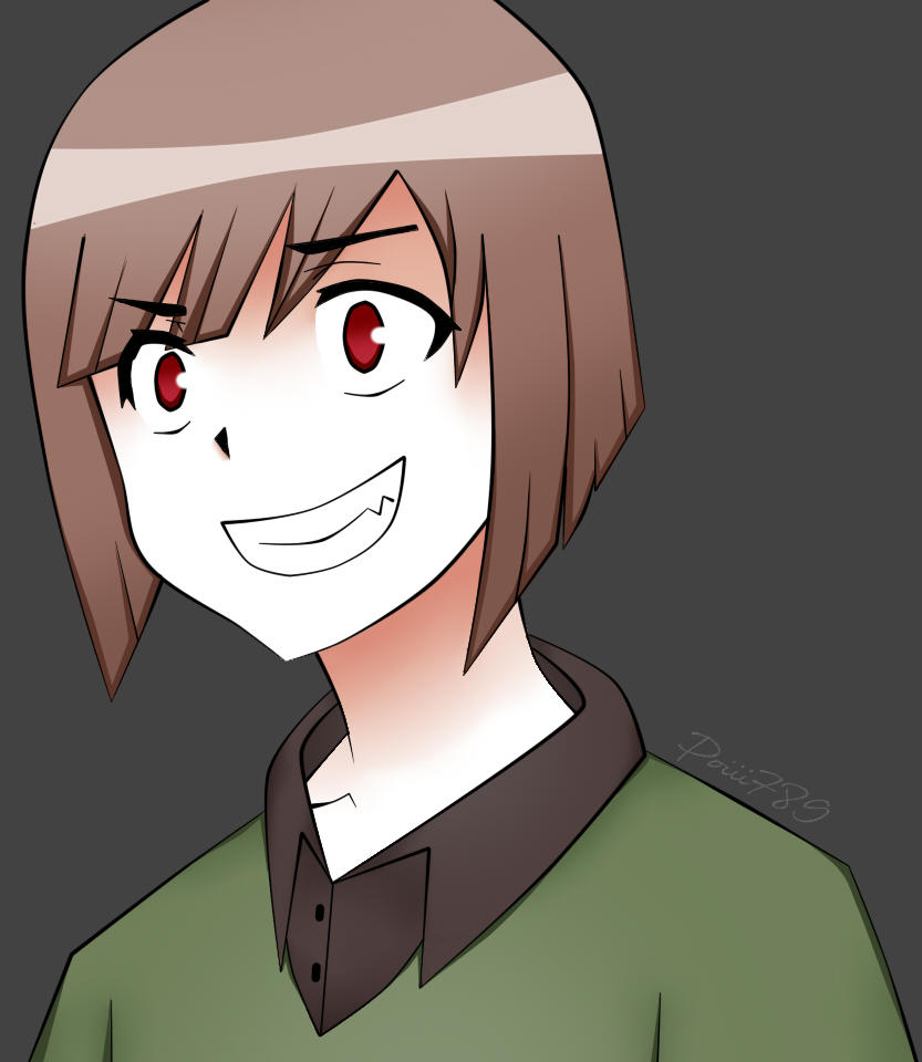 The first time I painted Chara '_' by poi789