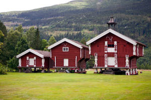 Three small houses