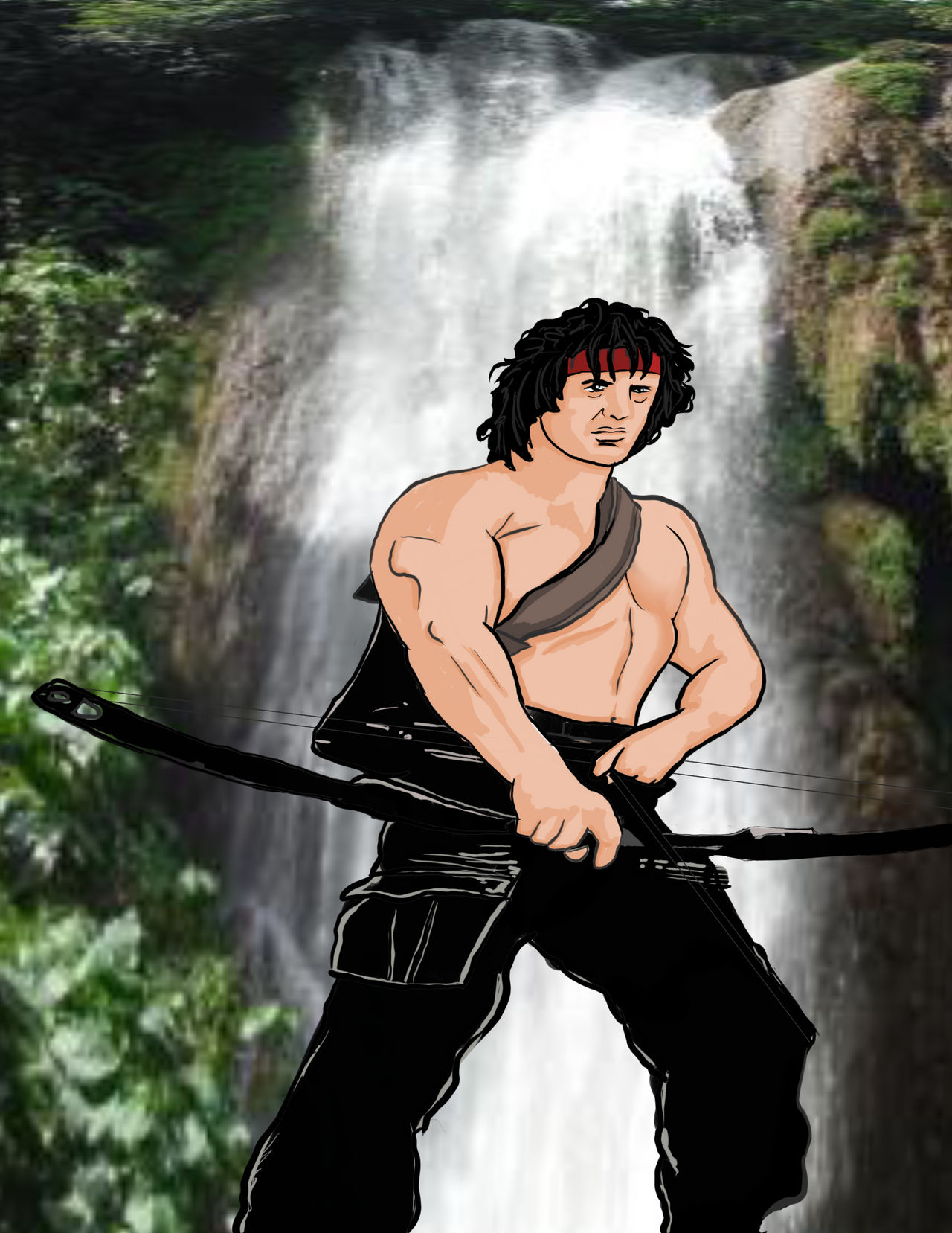 Rambo Waterfall scene by kodiboz on DeviantArt