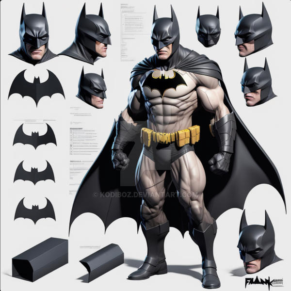 Batman character design sheet Created with AI by kodiboz on DeviantArt