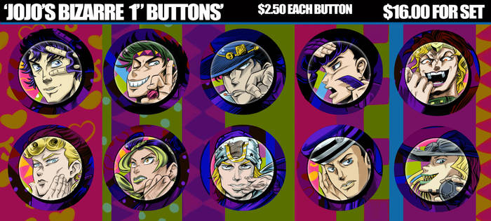 JOJO BIZARRE BUTTONS